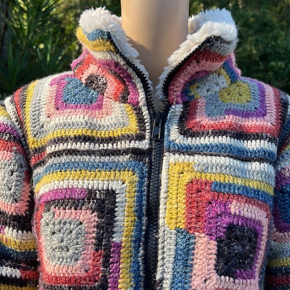 Sea Bette Crochet Knit Puffer Jacket. Size XS - Picture 8 of 12